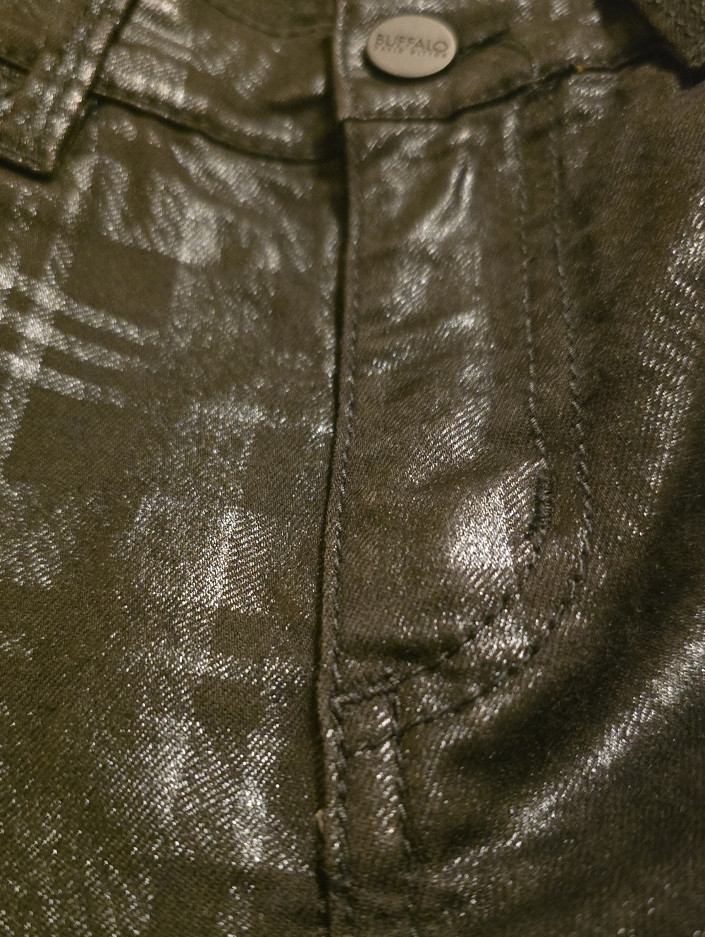 Buffalo David Bitton Coated Shiny Black Jeans